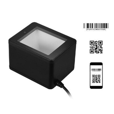 

Aibecy YHD-9800 Desktop 1D2DQR Barcode Scanner USB Wired Bar Code Reader CMOS Image Hand-Free for Mobile Payment