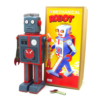 

Siaonvr Tinplate Nostalgic Clockwork Chain Toy Photography Props Robot MS384