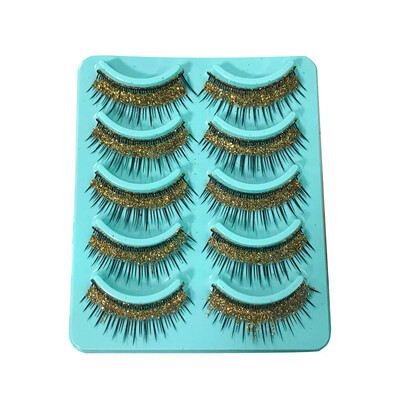 

〖Follure〗Thick Stage Cross Bridal Makeup False Eyelashes Gold Sequins False Eyelashes