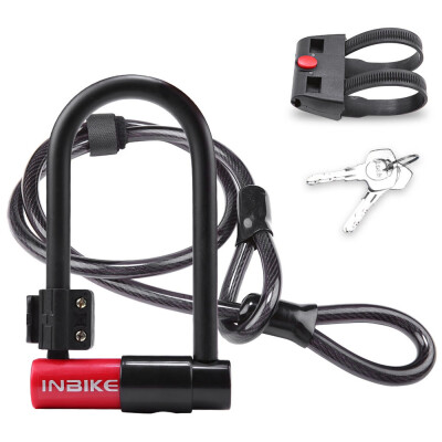 

Bike Lock with 115cm38ft Steel Cable Mounting Bracket Heavy Duty Bicycle U Lock Secure Lock