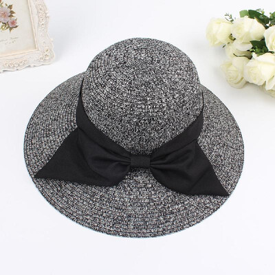 

Fashion Women Sun Hat Big Bow Wide Brim Foldable Straw Hat Summer Beach Sun Protection Hat Cap