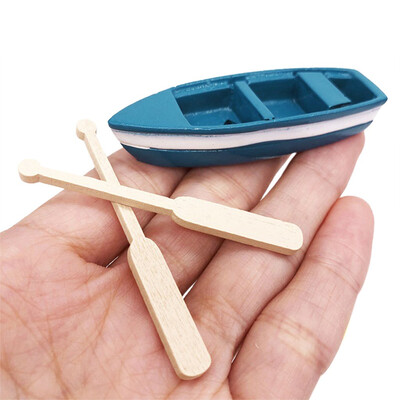 

YIWULAExquisite Blue Mini Boat Miniature FOR 112 Dollhouse Living Room Decoration