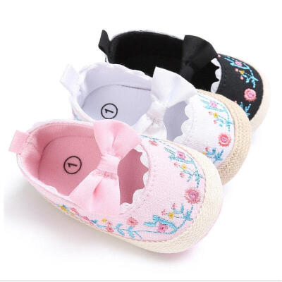 

Lovely Newborn Infant Baby Girl Bowknot Shoes Sneaker Anti-slip Soft Sole Prewalker