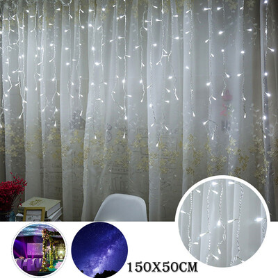 

JPGIF LED Window Curtain Icicle String Fairy Lights Wedding Party Christmas Decor MR