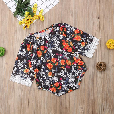 

Floral Newborn Kids Baby Girl Lace Romper Bodysuit Long Sleeves Clothes Outfits