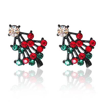 

Christmas Tree Earrings Women Fashion Diamond Earring Jewelry Party Earrings