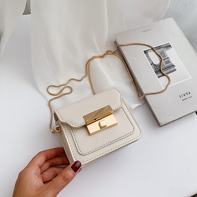 

Net red mini bag summer popular chic chain womens bag new 2019 lock shoulder slung small square bag