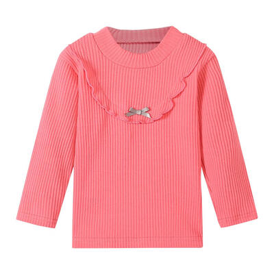 

Sweet Casual Girls O-Neck Children Baby Knitted Long Sleeve Bottoming Tops