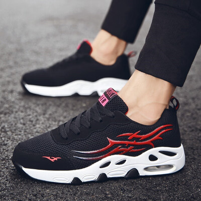 

Spring new large size mens shoes Korean version of the trend of flying woven sports shoes mens air cushion casual couple ru