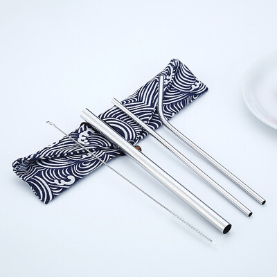 

Straws With Storage Bag A Nylon Cleaning Brush Trendy For Family Reunion GirlS Night Out Cocktail Party Patio Bbq Picnics 4 PC