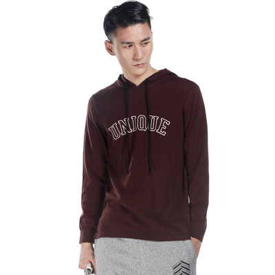 

BEI NA CHUAN sweater 2019 new hooded wine red sweater coat 9936