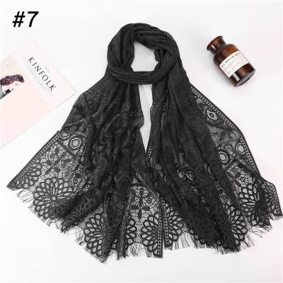 

2019 new cross-border fashion lace turban Hui national hijab Muslim lady headscarf wholesale