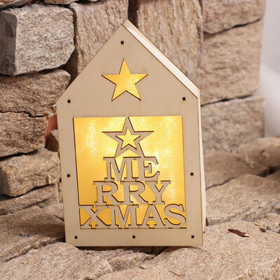 

Tailored Christmas Decor Ornament LED Lights Deer Cart Luminous Wooden House Mall Window