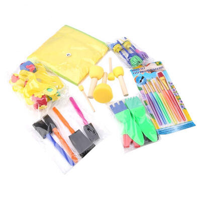 

Greensen 28PCS Painting Sponge Brush Sponge Roller Mold DIY Child Kids Painting Tool Educational Toy Kit