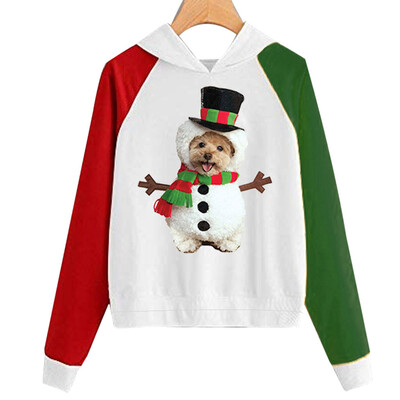 

Tailored Women Christmas Print Hooded Long Sleeves Sweatshirt Hooded Pullover Tops Shirt