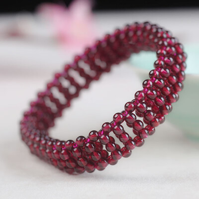 

Wine red garnet bracelet ladies bracelet multi-ring bracelet