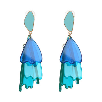 

AOTEMAN colourful petals Dangle earrings 2019 ZA Bohemia Big Resin Flower Statement Dangle Earrings For Women Ethnic Jewelry