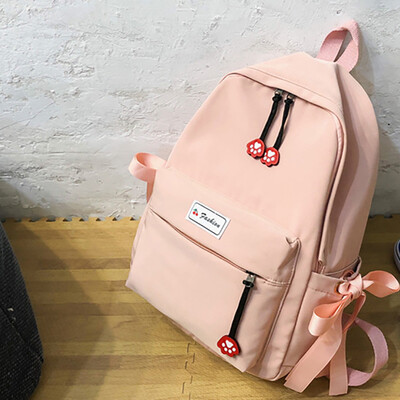 

Tailored Fashion Women Nylon Solid Color Capacity Student Backpack Travel Couple Bag