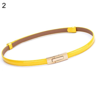 

Fashion Women Solid Color Insert Buckle Belt Waist Strap Waistband Dress Decor