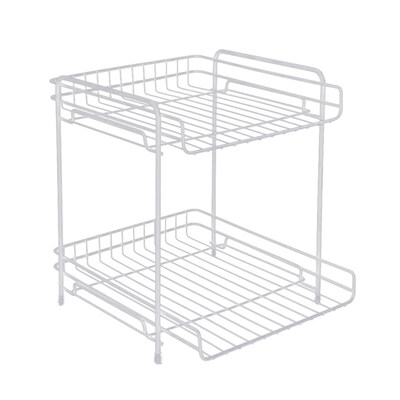 

2 Layers Iron Home Storage Rack Holder Articles Placing Shelf Organizer Stand