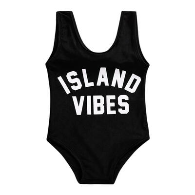 

Girls Swimwear Letter Print One Piece Swimsuit Child Beachwear Bathing Suit