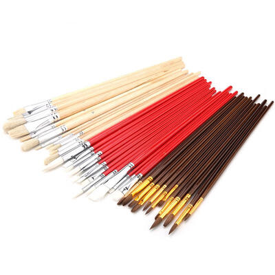 

Greensen 38Pcs Gouache Brush Aluminium Alloy Tube Wood Handle Brush Watercolor Oil Painting Tool Set