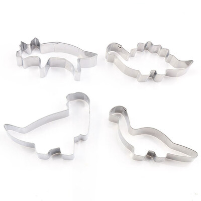 

4Pcs Dinosaur Cutting Die Stainless Steel Cutters Bread Making Baking Mould Fondant Refreshment Mold Biscuit Craft DIY
