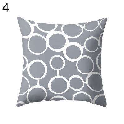 

Gray Geometric Square Throw Pillow Protector Case Cushion Cover Bedding Articles