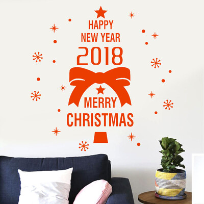 

〖Follure〗2018 Happy New Year Merry Christmas Wall Sticker Home Shop Windows Decals Decor