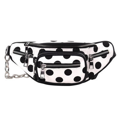 

Dot Print Shoulder Women Waist Fanny Packs Canvas Crossbody Chest Bags