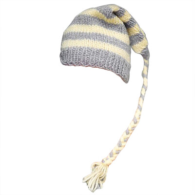 

Baby Cap Infant Hat Cute Handmade Knit Soft Taking Photo Photography Long Tail Costume