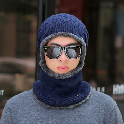 

Women Men Winter Warm Hat Wool Balaclava Snow Ski Knitted Cap With Neck Warmer