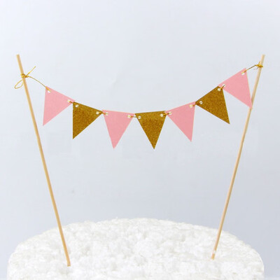

Fun & Decorative Cake Topper with Colorful Flag Bunting for Parties Birthdays Baby & Bridal Showers