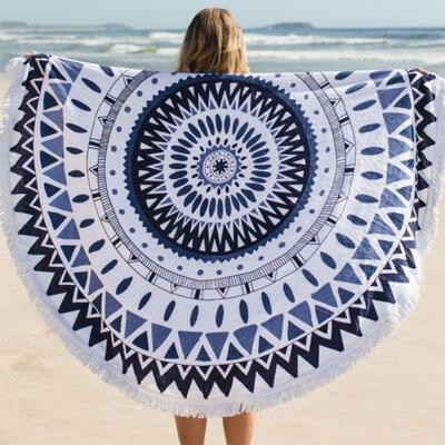 

Indian Round Mandala Elephant Wall Hanging Beach Throw Yoga Mat Towel Tapestry