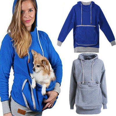 

Unisex Cat Hoodie With Cuddle Pouch Dog Pet Hooded Women Kangaroo Sweatshirt