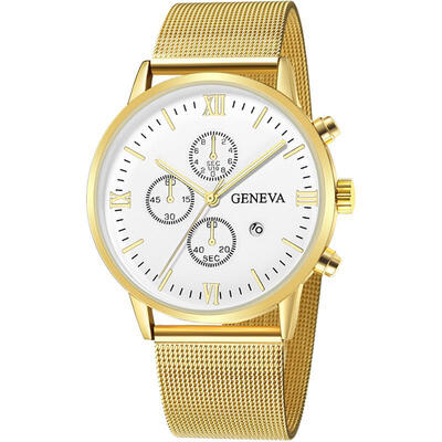 

Fashion Women Sport Watch GENEVA Clock Mesh Band Stainless Steel Analog Quartz Wristwatch Lady Female Luxury Watches