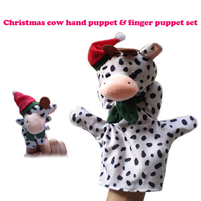 

Tailored 2Pcs Christmas Soft Animal Hand Finger Puppet Baby Infant Kid Toy Plush Toys A