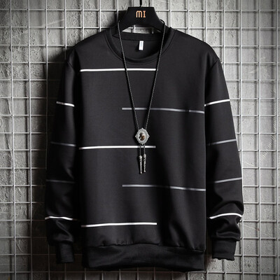 

Toponeto Men Casual Autumn&Winter Line Printed Long Sleeve Shirt Top Loose Blouse