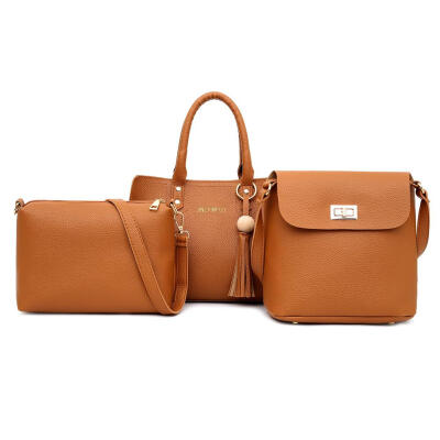 

3pcsset Solid Color Shoulder Handbags PU Leather Totes Women Crossbody Bag