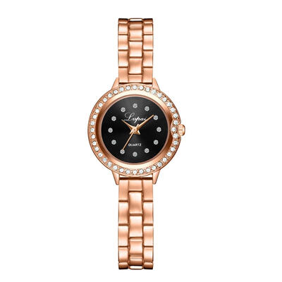 

Fashion Womens Watches With Rhinestone Ladies Alloy Strap Quartz Wristwatch Luxury Dress Clock Top Band Lvpai Reloj Mujer