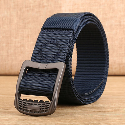 

Fashion Unisex belt high quality Nylon weaving Alloy buckle Men belt solid color casual Men&Women cowboy pants belt