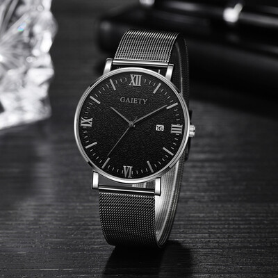 

〖Follure〗Casual Fashion Simple Simple Calendar Business Net With Strap Mens Watch