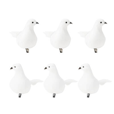 

6pcsSet Simulation Foam Pigeon Models Fake Artificial Birds Wedding Decor