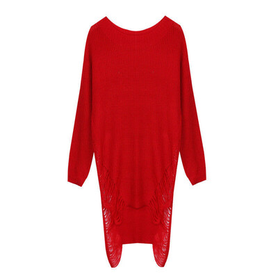 

Autumn New Stylish Women Sweater Long Sleeve Solid O Neck Oversize Loose Ladies Knitted Long Jumper Winter Casual Pullovers Coat