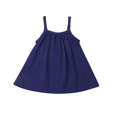 

Kids Baby Girls Summer Cotton Linen Sling Dress Sleeveless Casual Beach Dresses