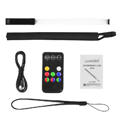 

LUXCEO Handheld Photography Light Portable LED Video Light Wand 3000K5750KRGB Color 12 Brightness Levels Colorful Stick with Car