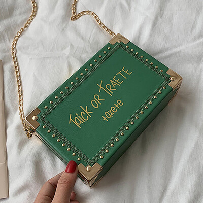 

Women 2019 Spring&Summer New Korean version of fashion rivets texture collision color single shoulder slanted small square bag