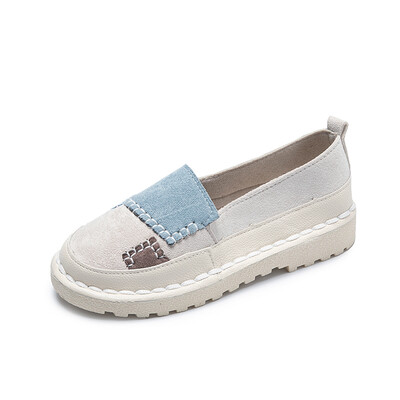 

Single shoe women 2019 spring new sponge cake thick bottom stitching soft shoes Joker Korean students flat doll shoes