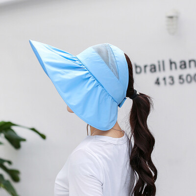 

Hat Female Summer Sun Cap Korean version sunshade cap UV-proof foldable outdoor sunscreen big beach cap