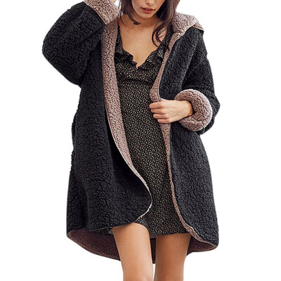

Fashion New Plush Double-faced Warm Hooded coat
